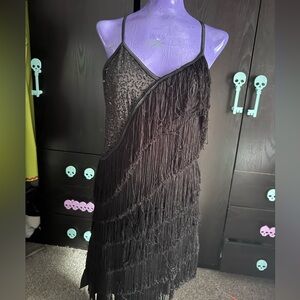 Black Fringe Dress